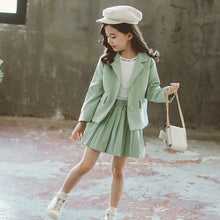 Load image into Gallery viewer, Girls Clothes Pleated Skirt & Jacket Girls