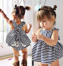 Load image into Gallery viewer, Backless Strip Bow Summer Dress
