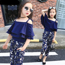 Load image into Gallery viewer, Off Shoulder Tops Floral Pants For Girl
