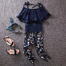 Load image into Gallery viewer, Off Shoulder Tops Floral Pants For Girl
