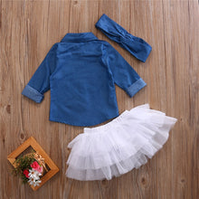 Load image into Gallery viewer, Girls Clothes Denim Skirt Set For Girls

