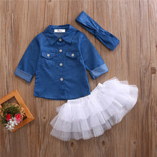 Load image into Gallery viewer, Girls Clothes Denim Skirt Set For Girls
