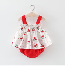 Load image into Gallery viewer, Sleeveless Dress+Briefs Striped Sunsuit
