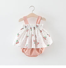 Load image into Gallery viewer, Sleeveless Dress+Briefs Striped Sunsuit
