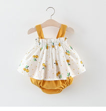 Load image into Gallery viewer, Sleeveless Dress+Briefs Striped Sunsuit
