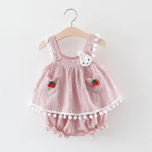 Load image into Gallery viewer, Sleeveless Dress+Briefs Striped Sunsuit

