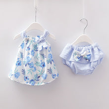 Load image into Gallery viewer, Sleeveless Dress+Briefs Striped Sunsuit
