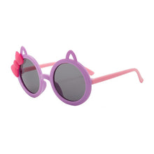Load image into Gallery viewer, Girls Bow Cat Round Sunglasses
