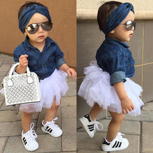 Load image into Gallery viewer, Girls Clothes Denim Skirt Set For Girls
