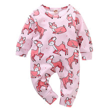 Load image into Gallery viewer, Fashion Pink Rabbit Print Baby Girl Romper
