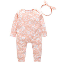 Load image into Gallery viewer, Fashion Pink Rabbit Print Baby Girl Romper
